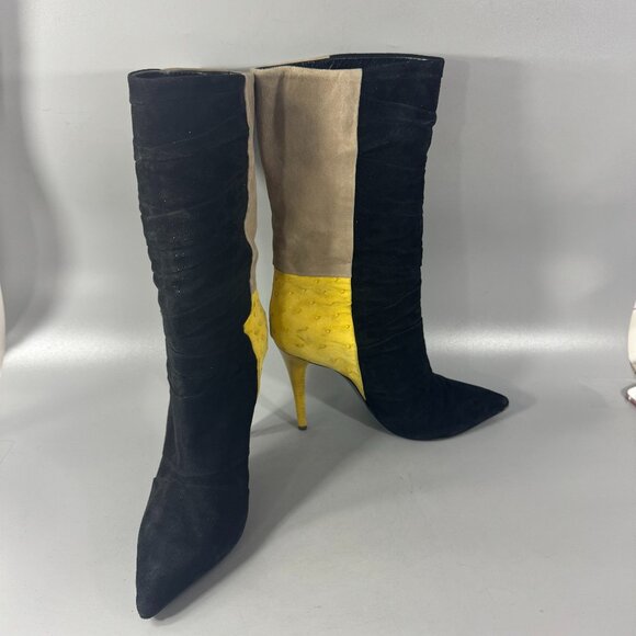 Narciso Rodriguez Tri-color Leather Boots, Size 39.5 - Picture 1 of 11